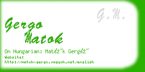 gergo matok business card